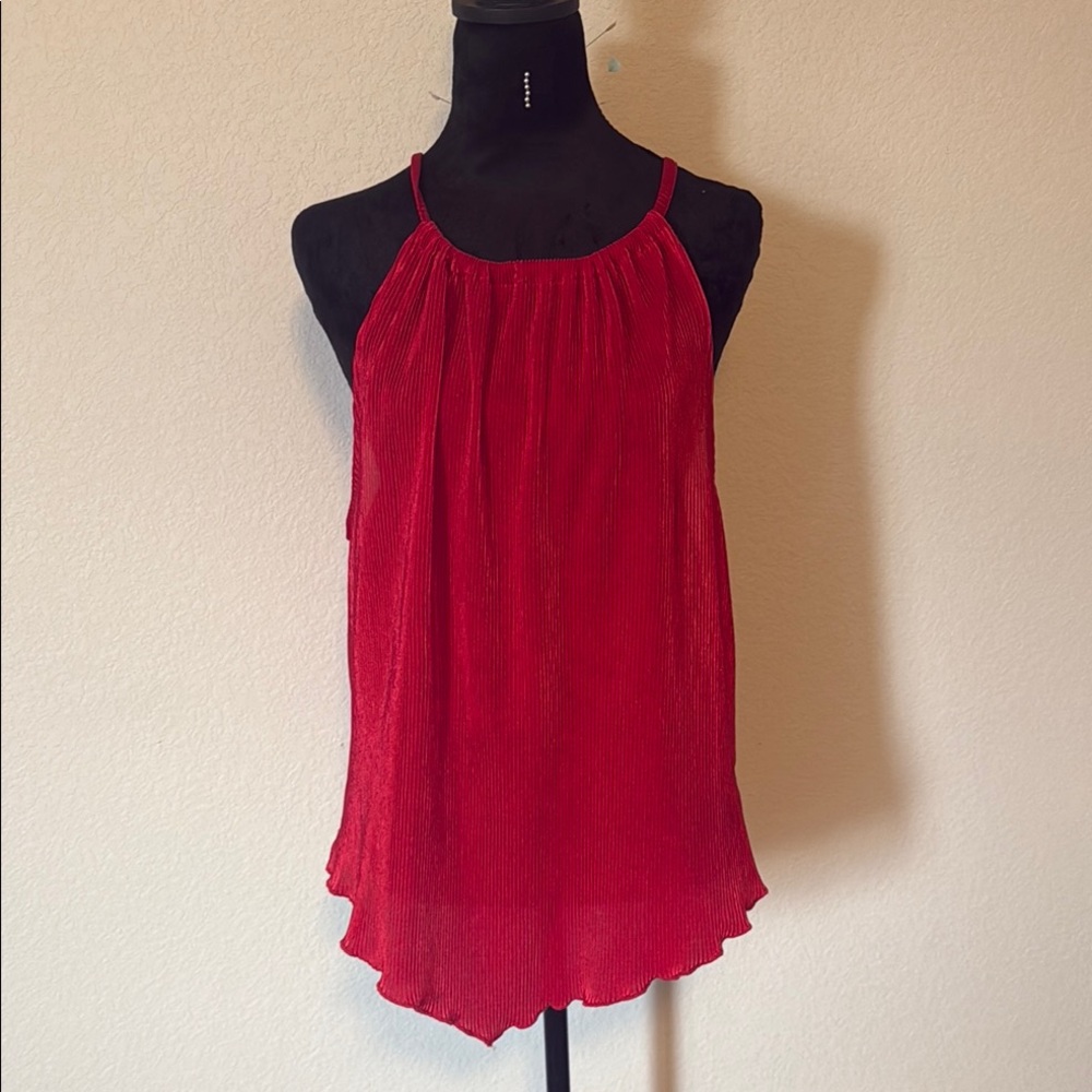Elegant Red Sleeveless Top